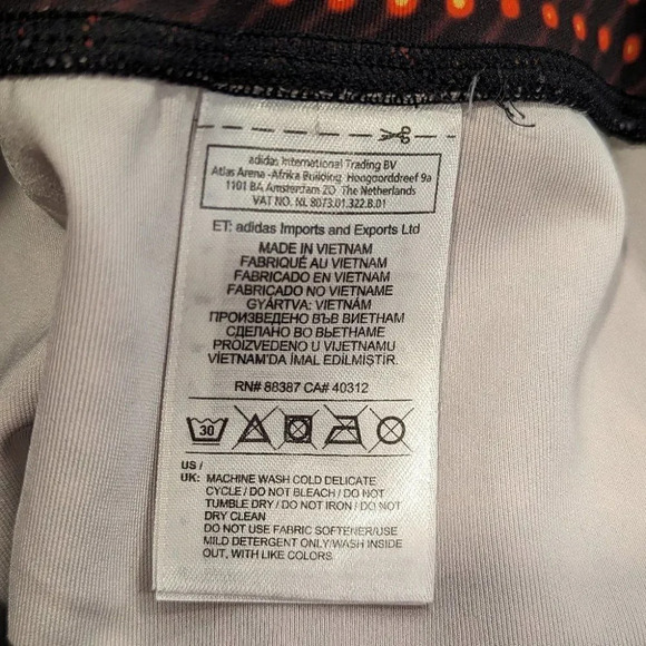 Adidas Tech Fit Medium Compression Climalite Workout Pants Small Woman's Orange - Picture 7 of 9